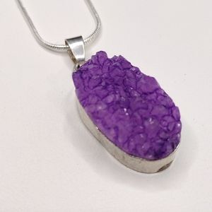 Amethyst Gemstone with 18" 925 Chain